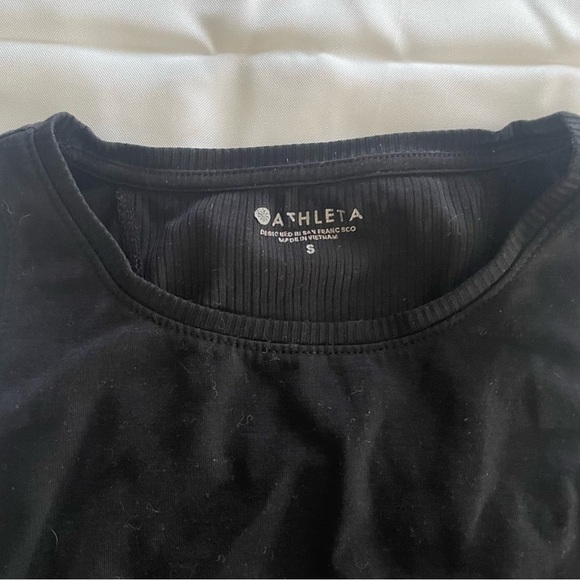 Athleta Tank Top Size Small Women Black  Sleeveless Crew Neck Knit Stretch - Picture 2 of 6